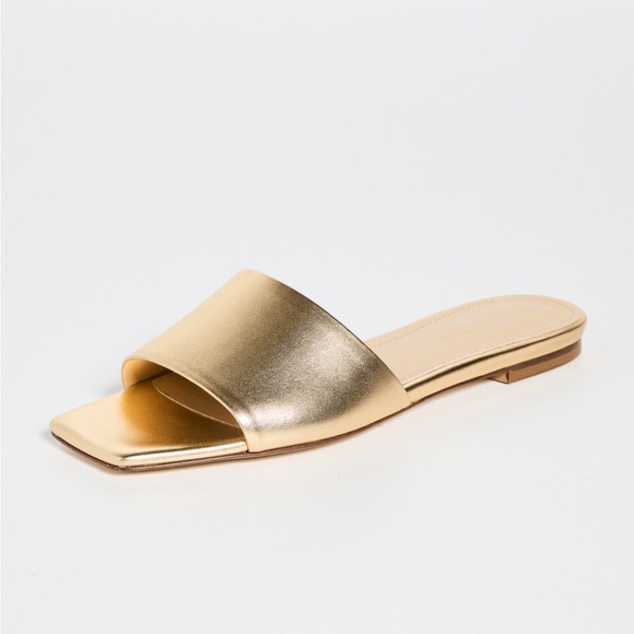Aeyde Anna Leather Sandals in gold - Picture 1 of 9